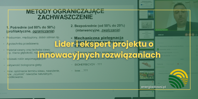 LIDER I EKSPERT PROJEKTU O INNOWACYJNYCH ROZWIĄZANIACH